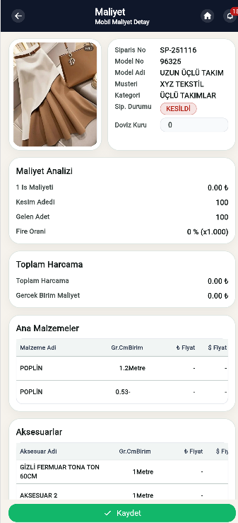 Mobil Maliyet Takip